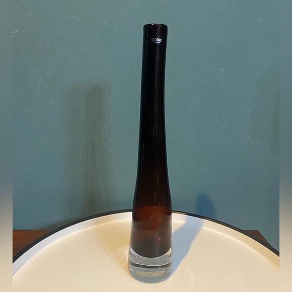 Crate&Barrel Accents Stunning Krosno Poland Art Glass Brownamber